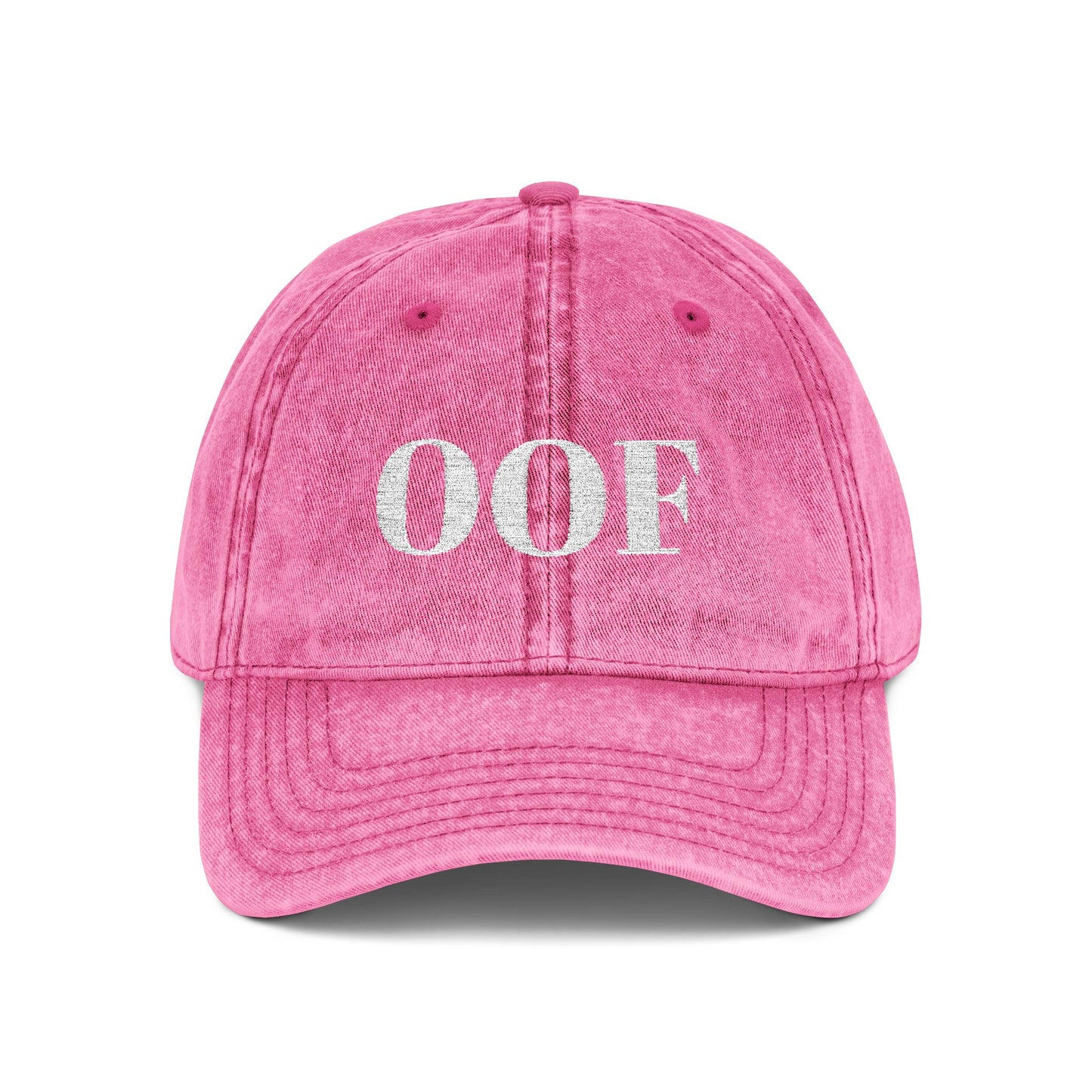 OOF Embroidered Vintage Cap Distressed Dad Hat Washed Gray Minimalist Meme Hat Retro Casual Adjustable Cap Unisex Adult Teen
