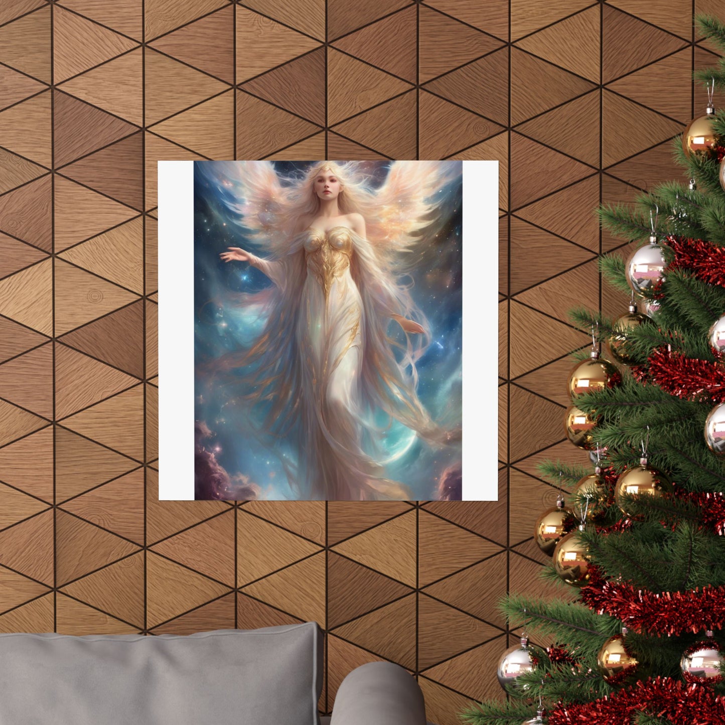 Celestial Winged Heroine Fantasy Portrait Poster