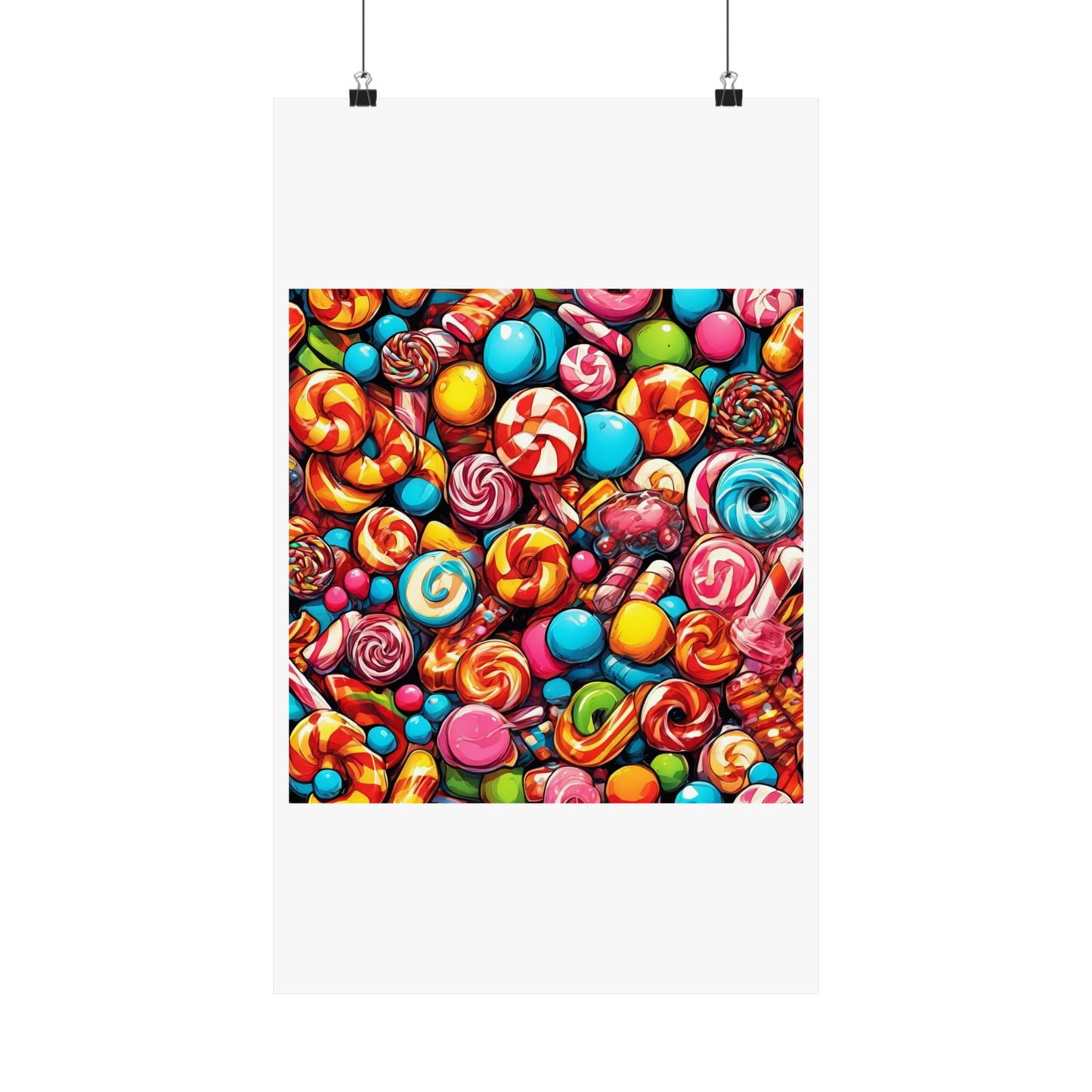 Colorful Candy and Lollipop Pattern Poster