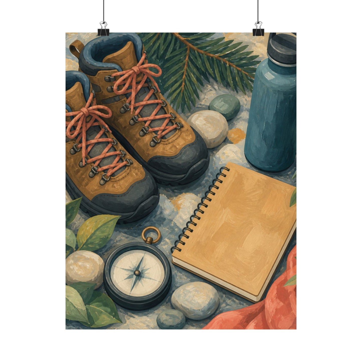 Quiet Hiking Trail Gear Art Poster