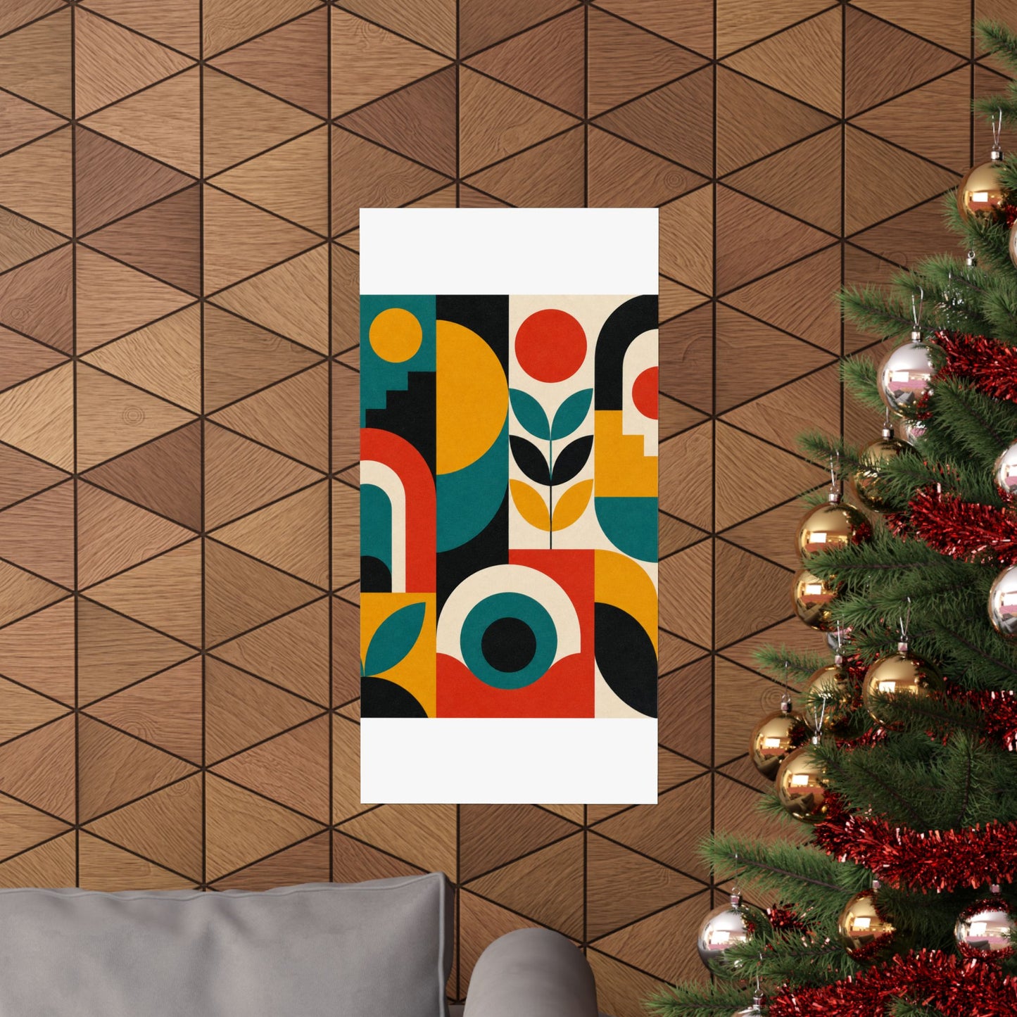 Mid Century Arches Botanical Geometric Abstract Poster