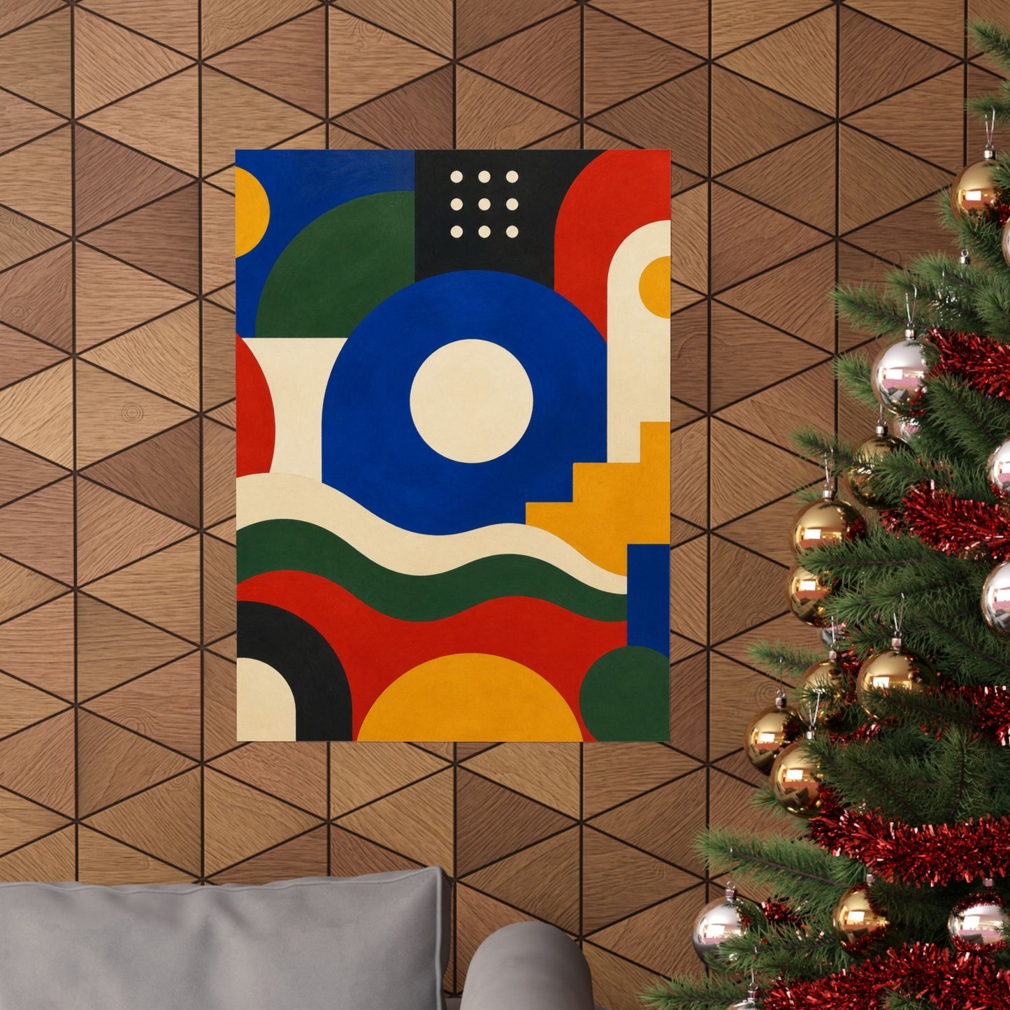 Bold Geometric Balance Abstract Art Poster