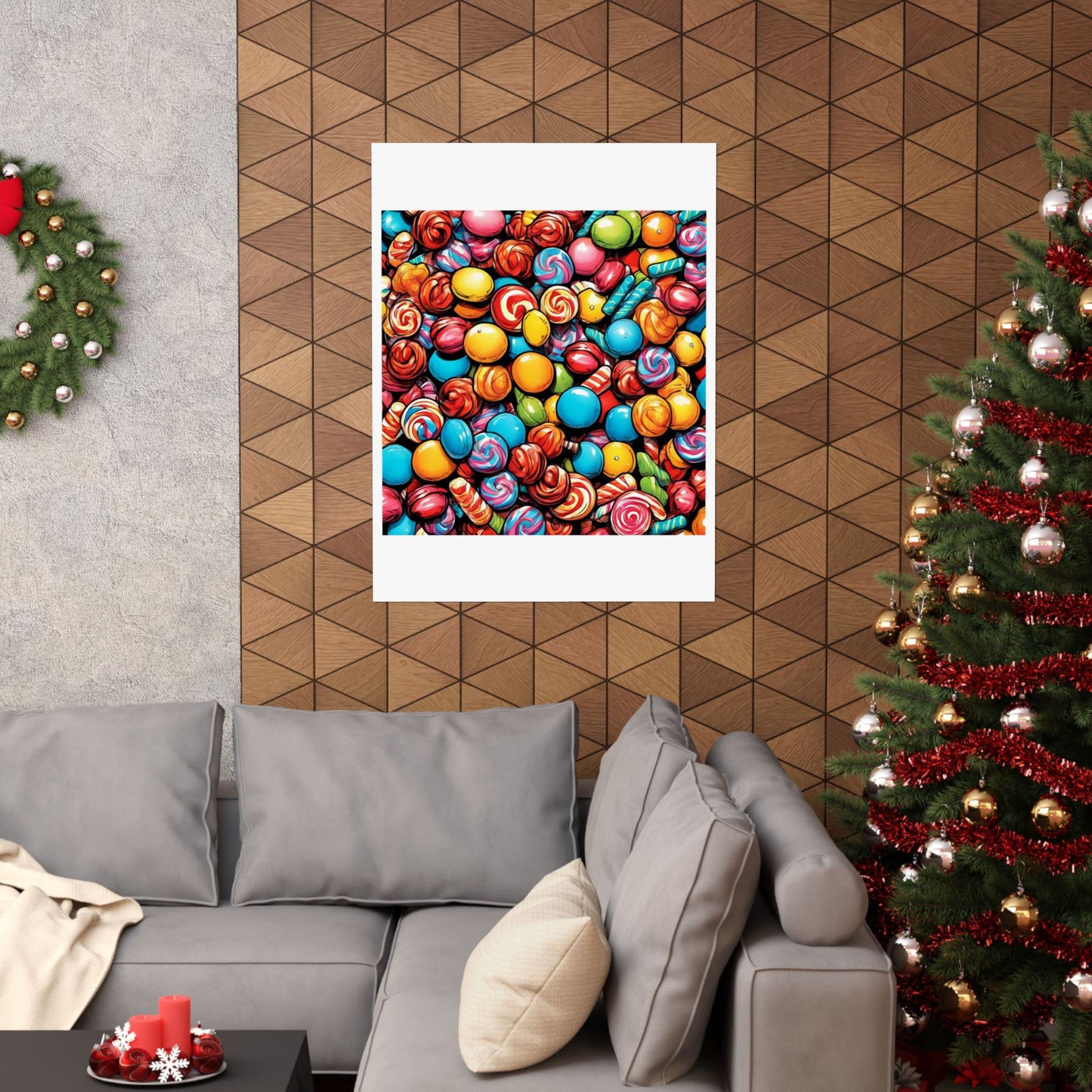 Colorful Candy Pattern Sweets Gift Art Poster