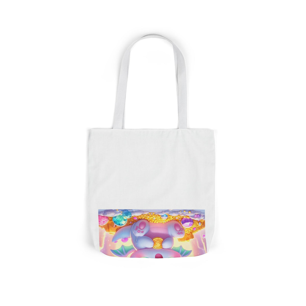 Pastel Treasure Dragon Kawaii Fantasy Canvas Tote Bag