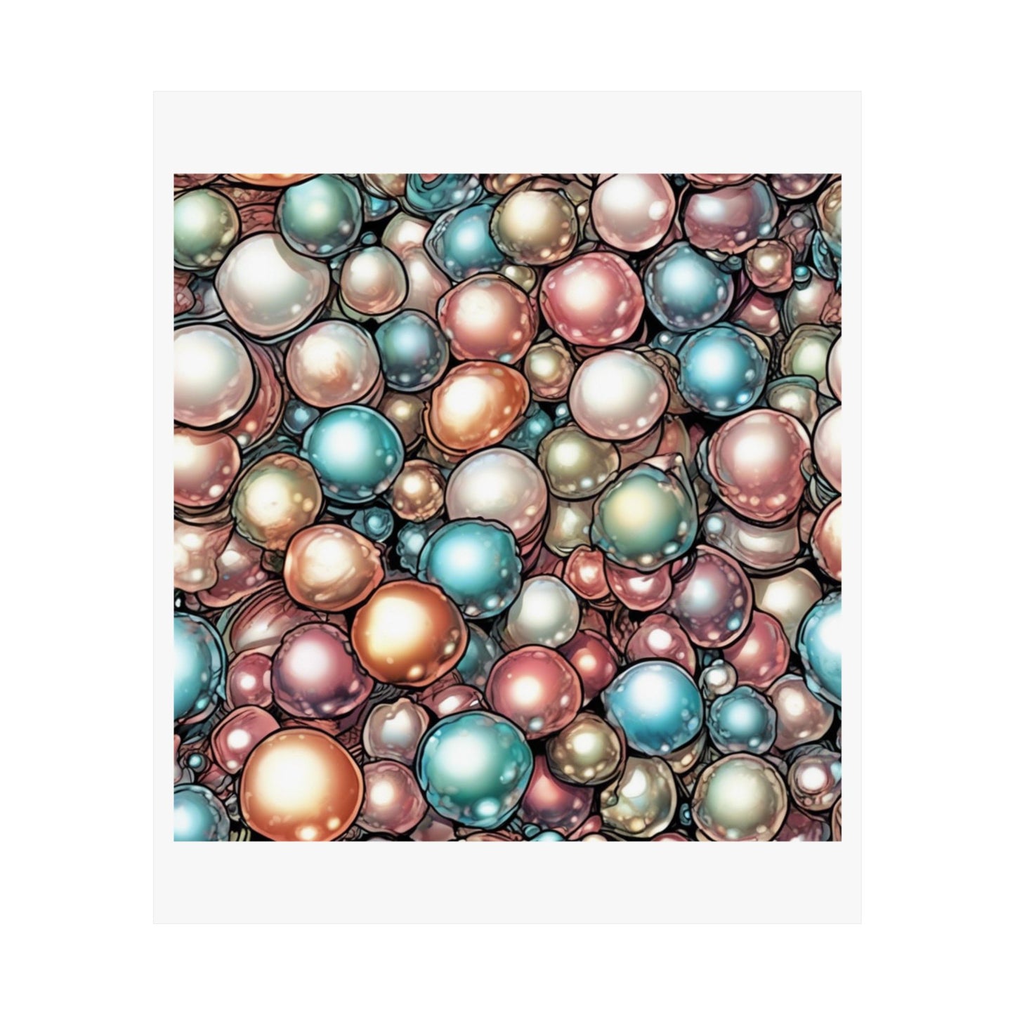 Rainbow Pearl Marble Abstract Gift Art Poster