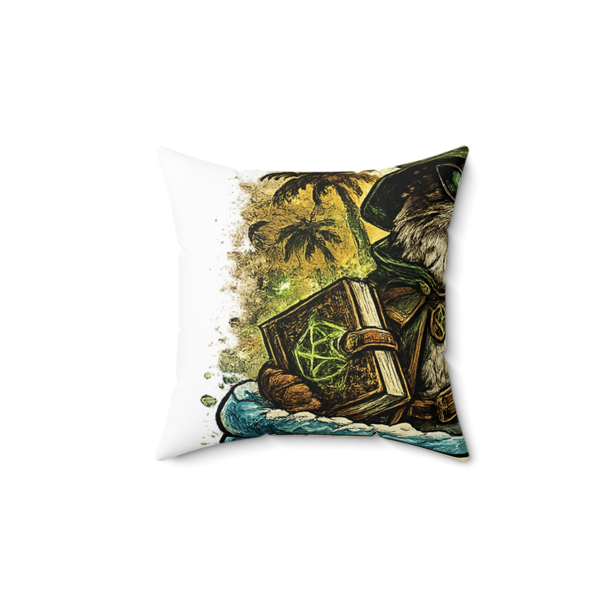 Crazy Cat Wizard Funny Fantasy Decorative Pillow