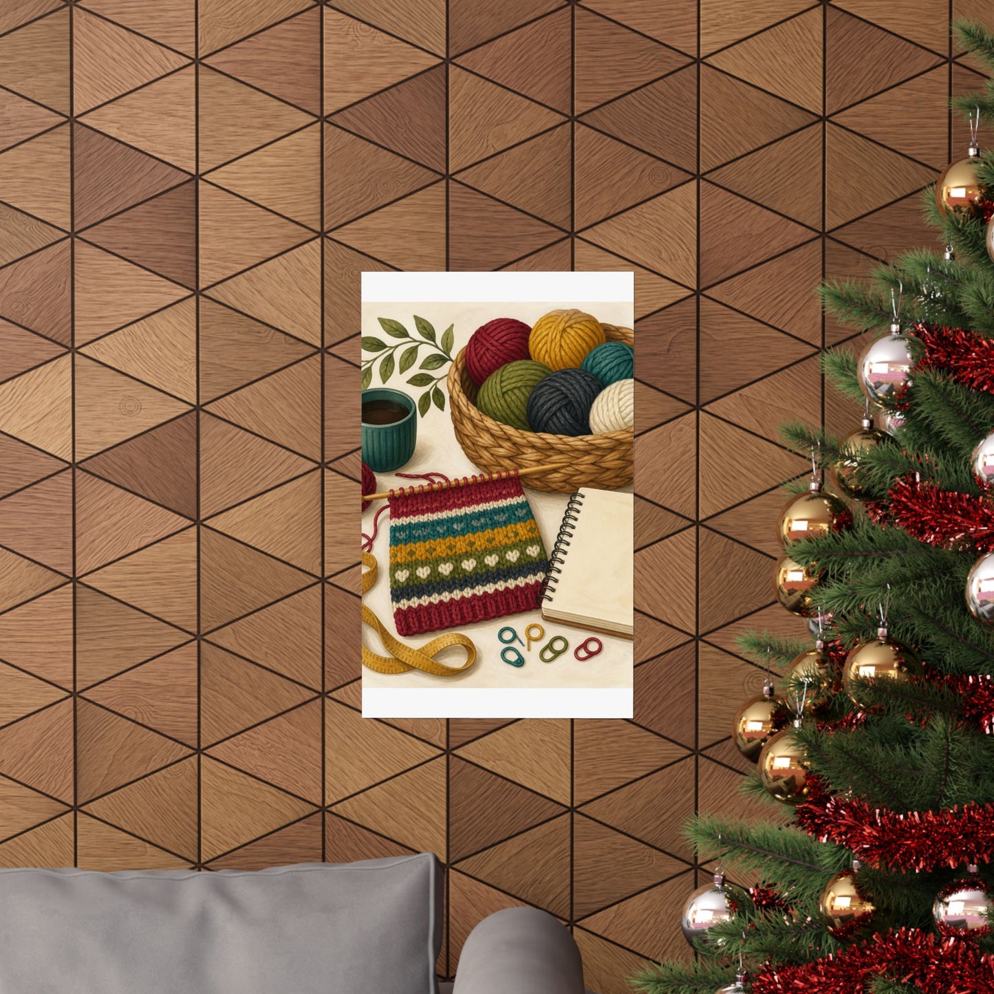 Cozy Knitting and Yarn Hobby Art Poster