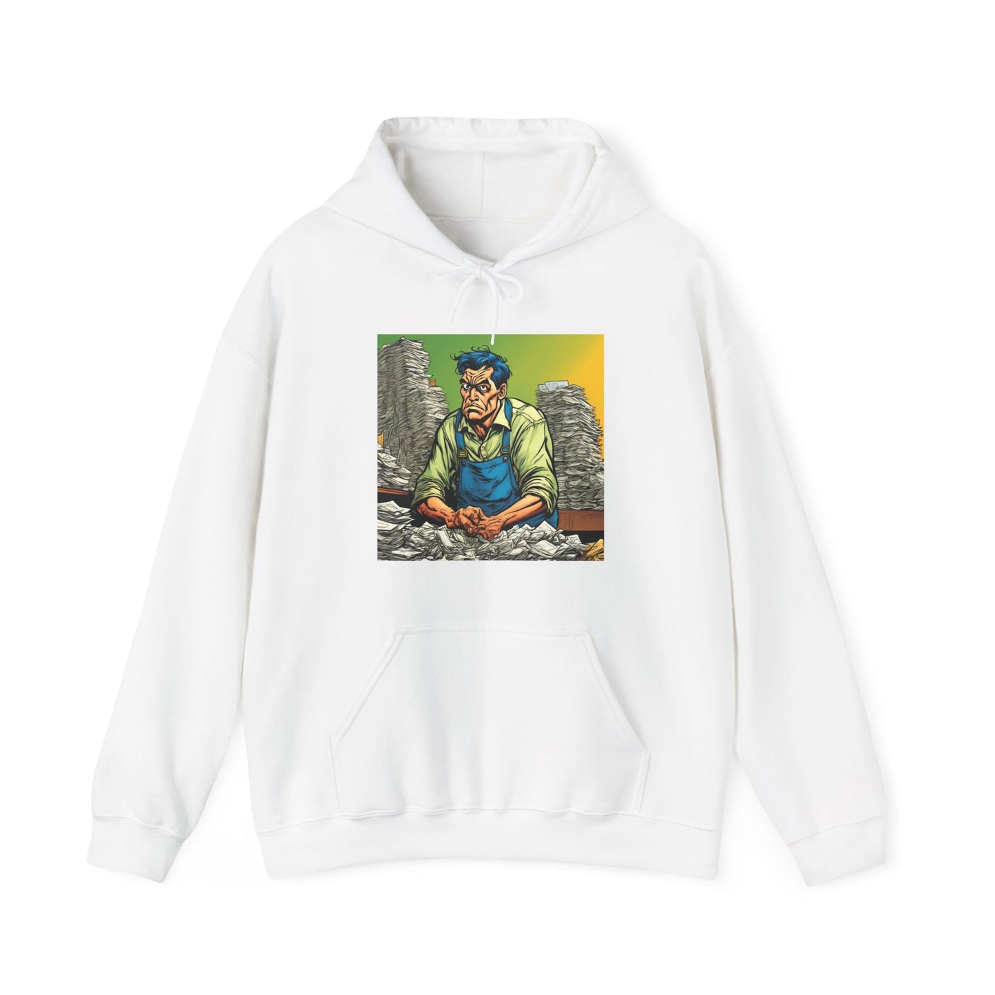 Paperwork Chaos Desk Worker Funny Office Art Hoodie
