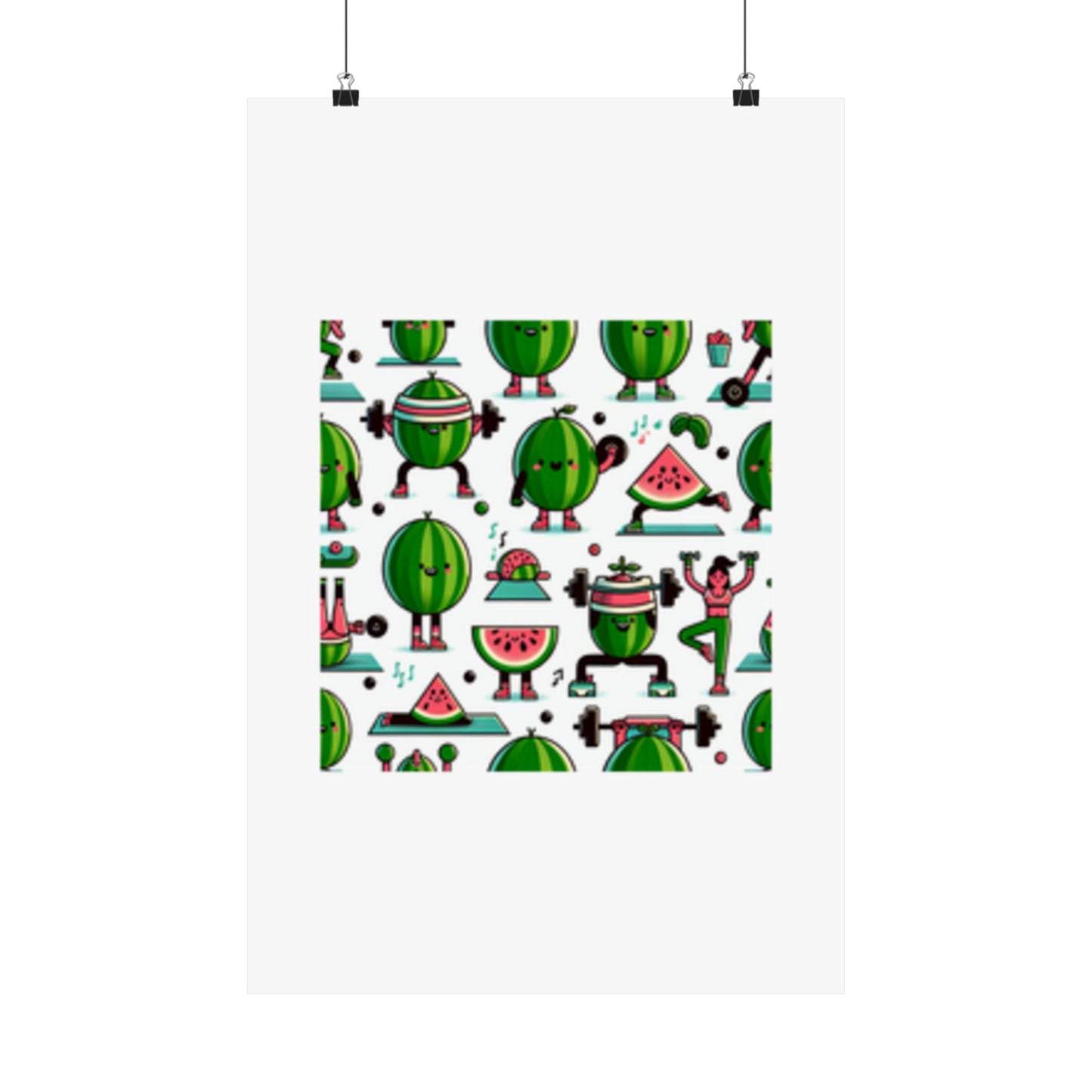 Watermelon Workout Club Cute Food Fitness Wall Art Poster