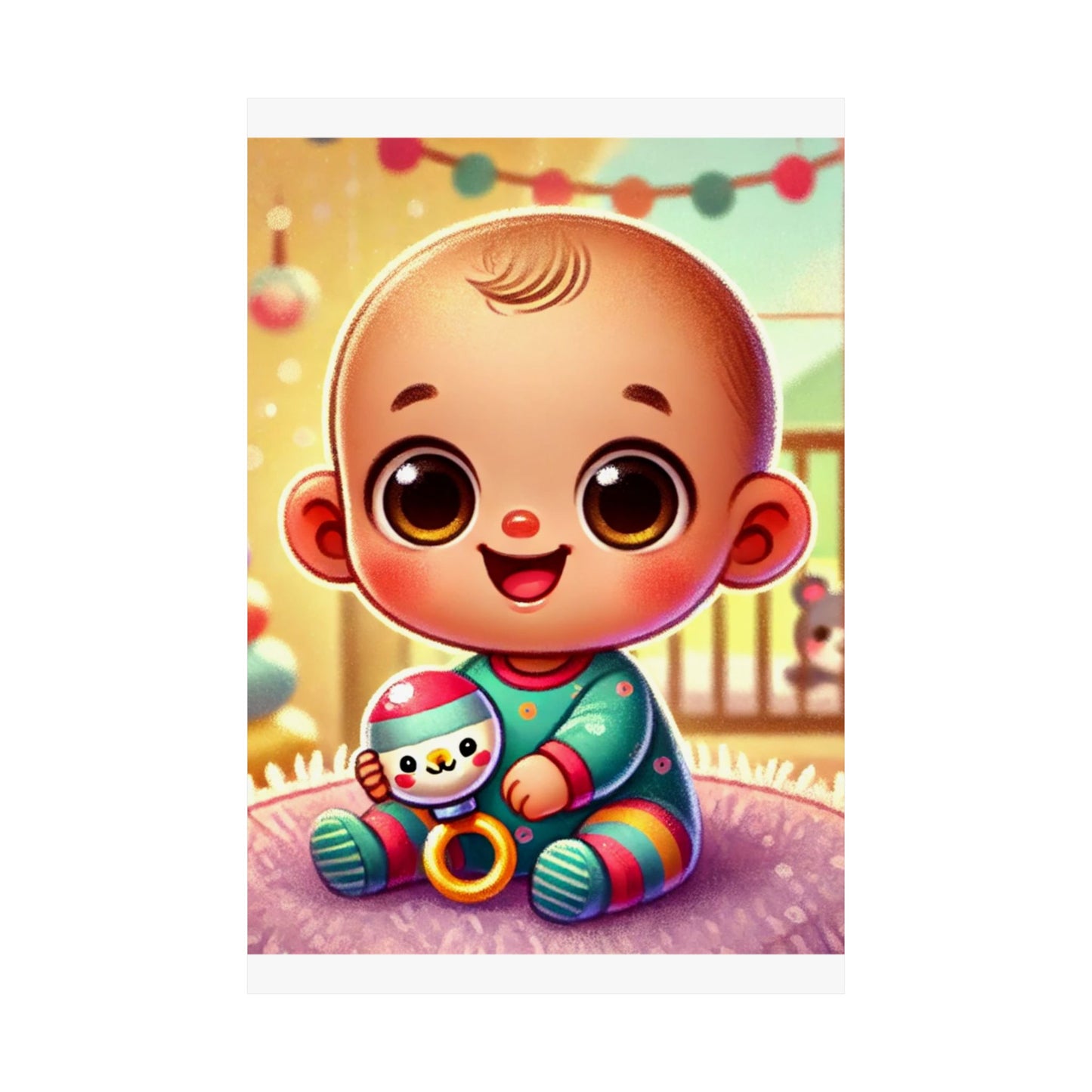 Cheerful Baby Nursery Playroom Art Poster