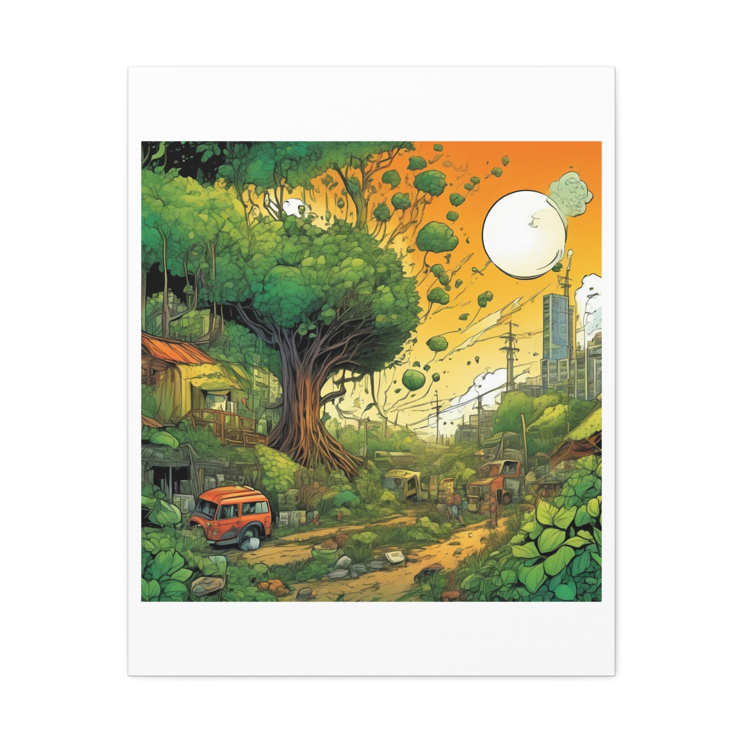 Cottage Road Landscape Nature Gift Art Canvas