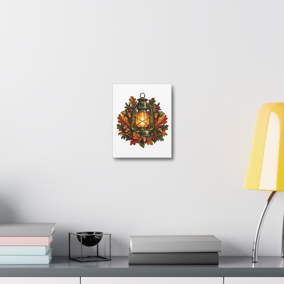 Autumn Oak Lantern and Acorns Canvas