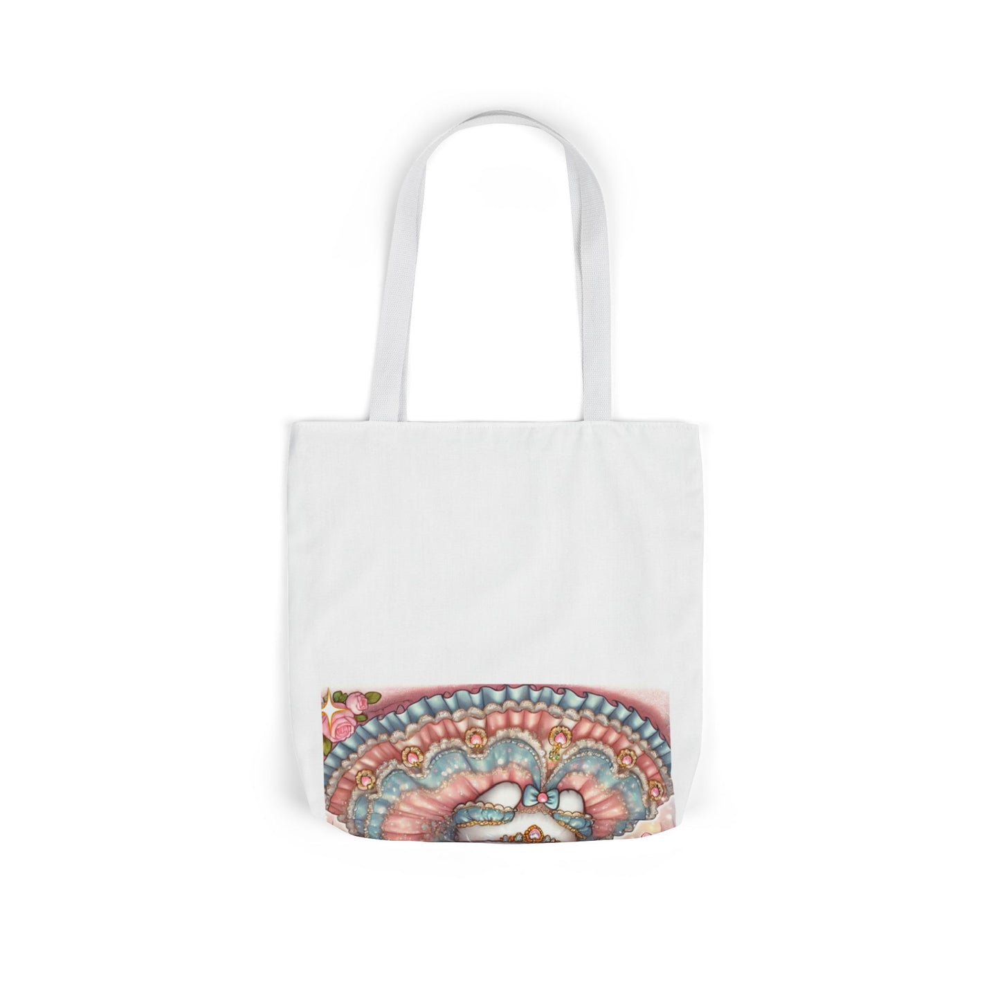 Pastel Princess Calico Cat Fantasy Canvas Tote Bag