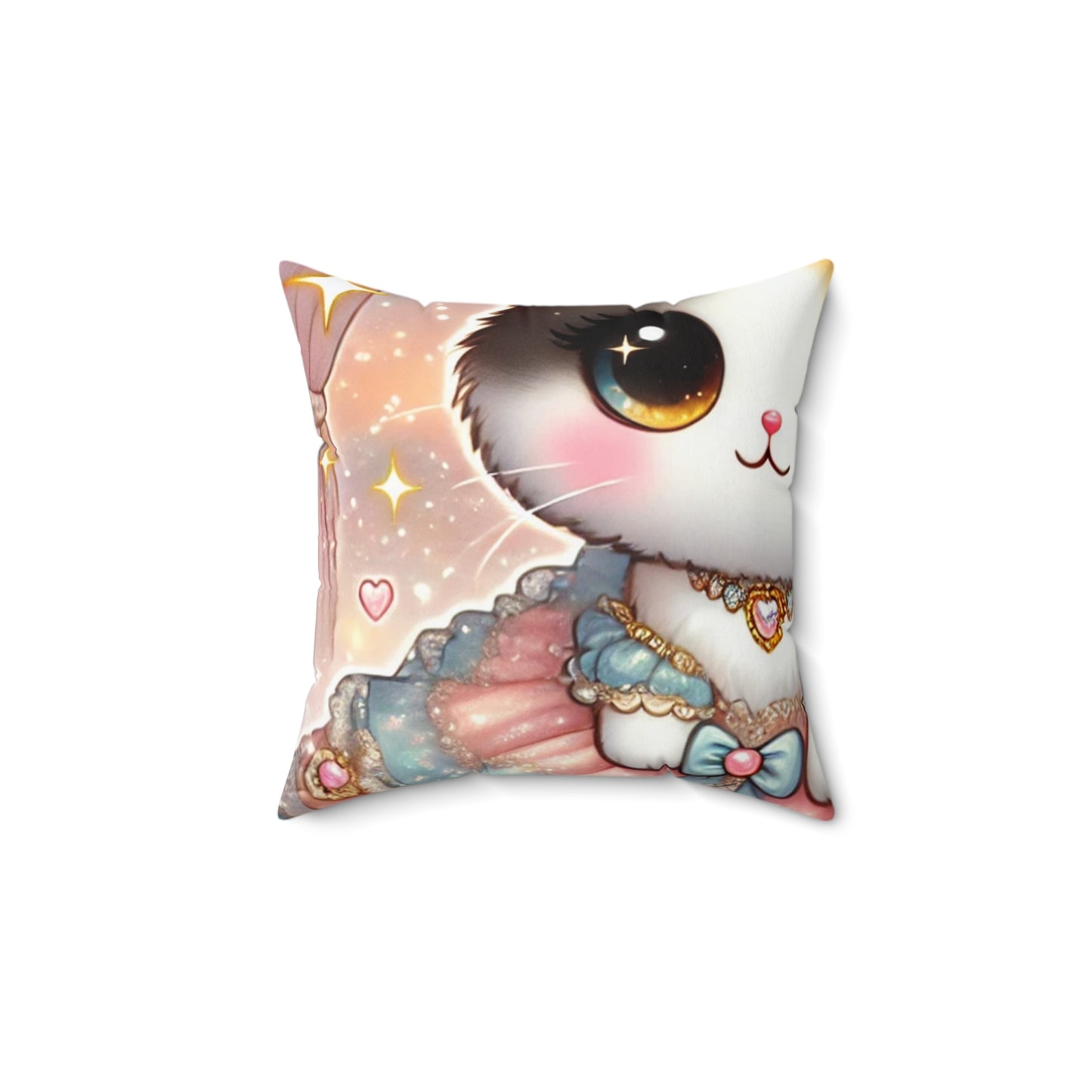 Pastel Princess Calico Cat Fantasy Decorative Pillow