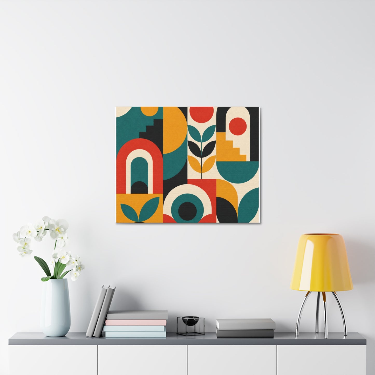 Mid Century Arches Botanical Geometric Canvas Art