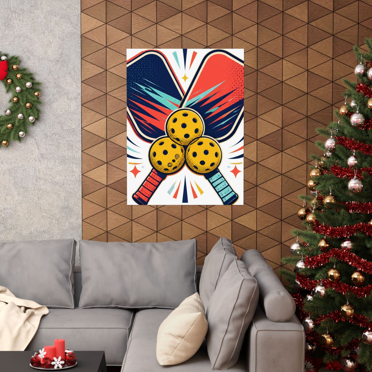 Retro Pickleball Paddles Recreational Sports Art Poster
