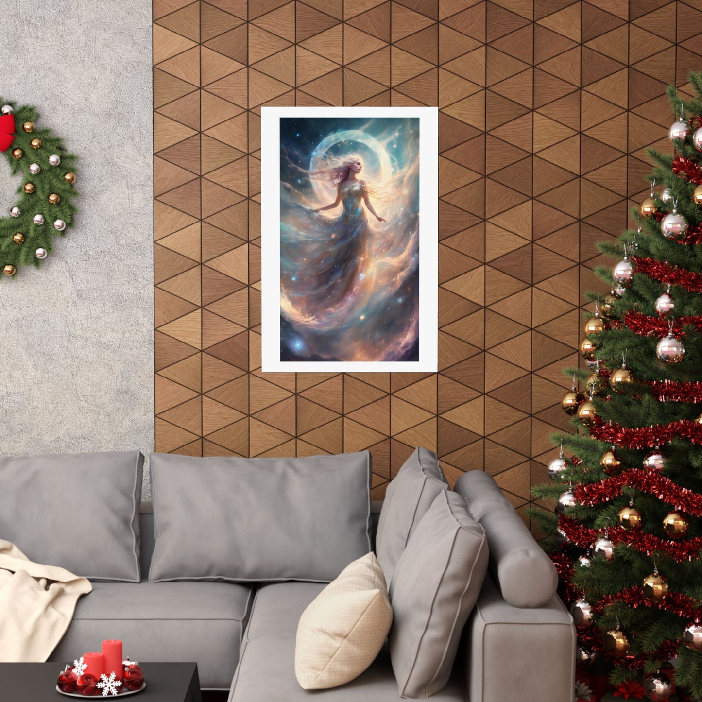 Moonlit Celestial Dancer Fantasy Portrait Poster
