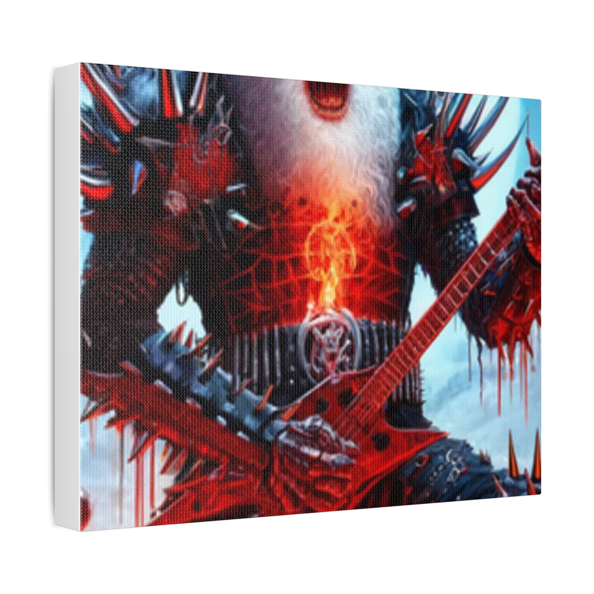 Heavy Metal Santa Holiday Concert Dark Holiday Canvas Art