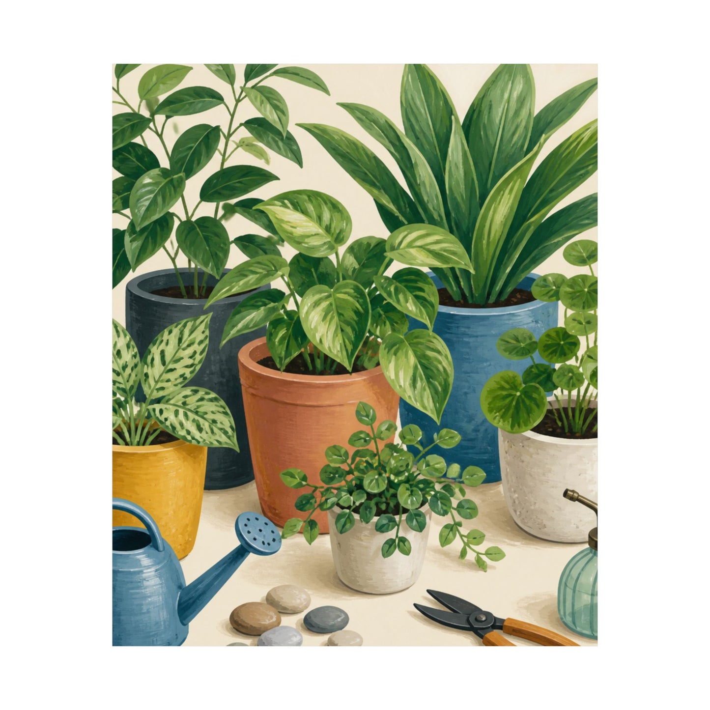 Calm Indoor Houseplant Collection Art Poster