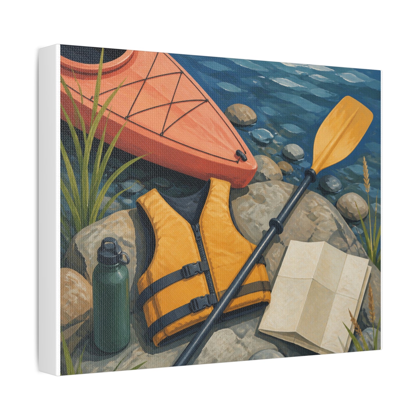 Calm Kayaking Adventure Art Canvas Art