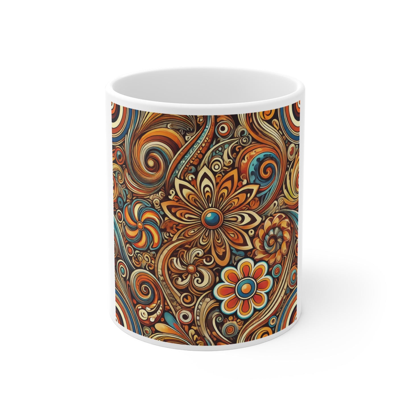 Ornate Abstract Floral Paisley Pattern Coffee Mug