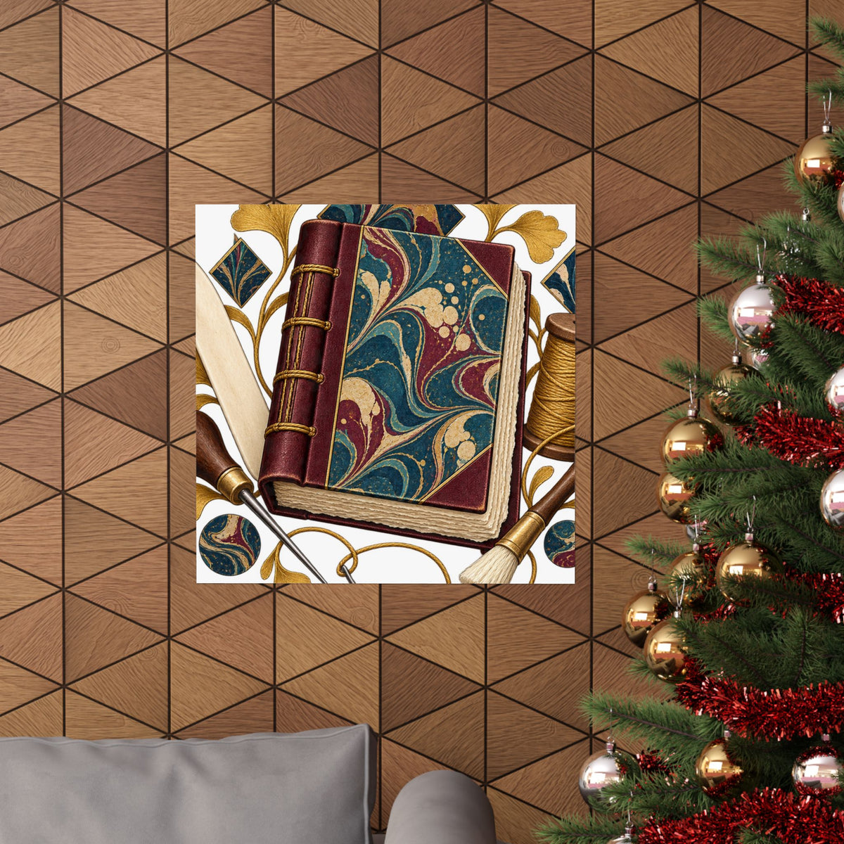 Traditional Marbled Bookbinding Workshop Poster
