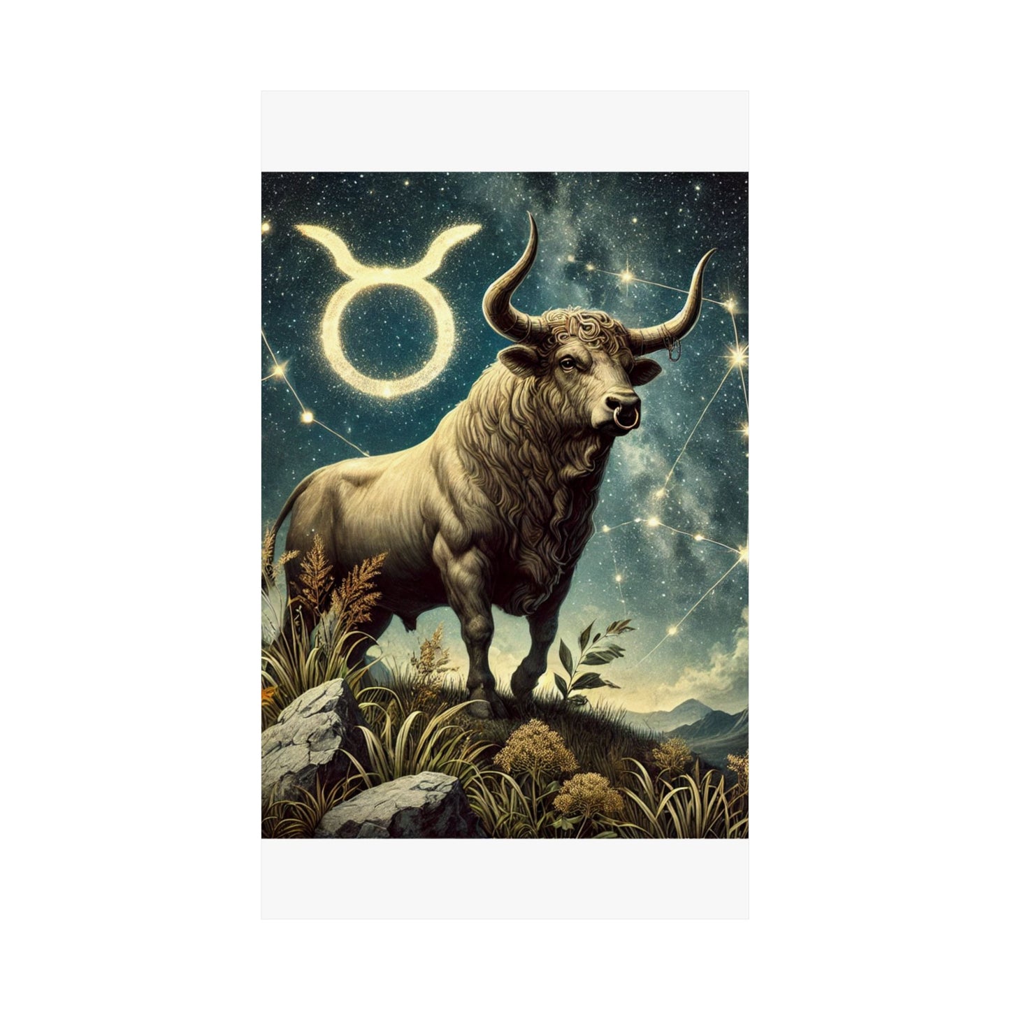 Taurus Bull Constellation Celestial Wall Art Poster