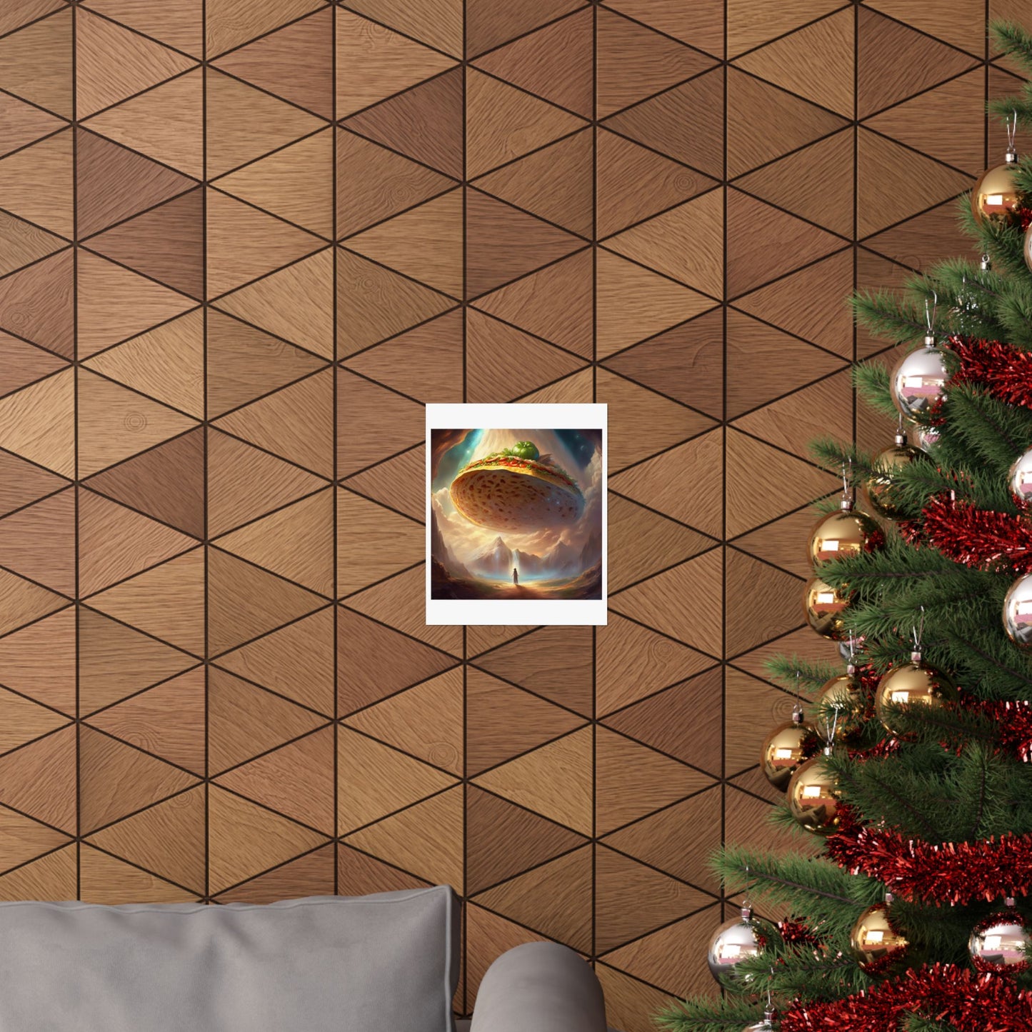 Cosmic Taco UFO Surreal Food Fantasy Art Poster