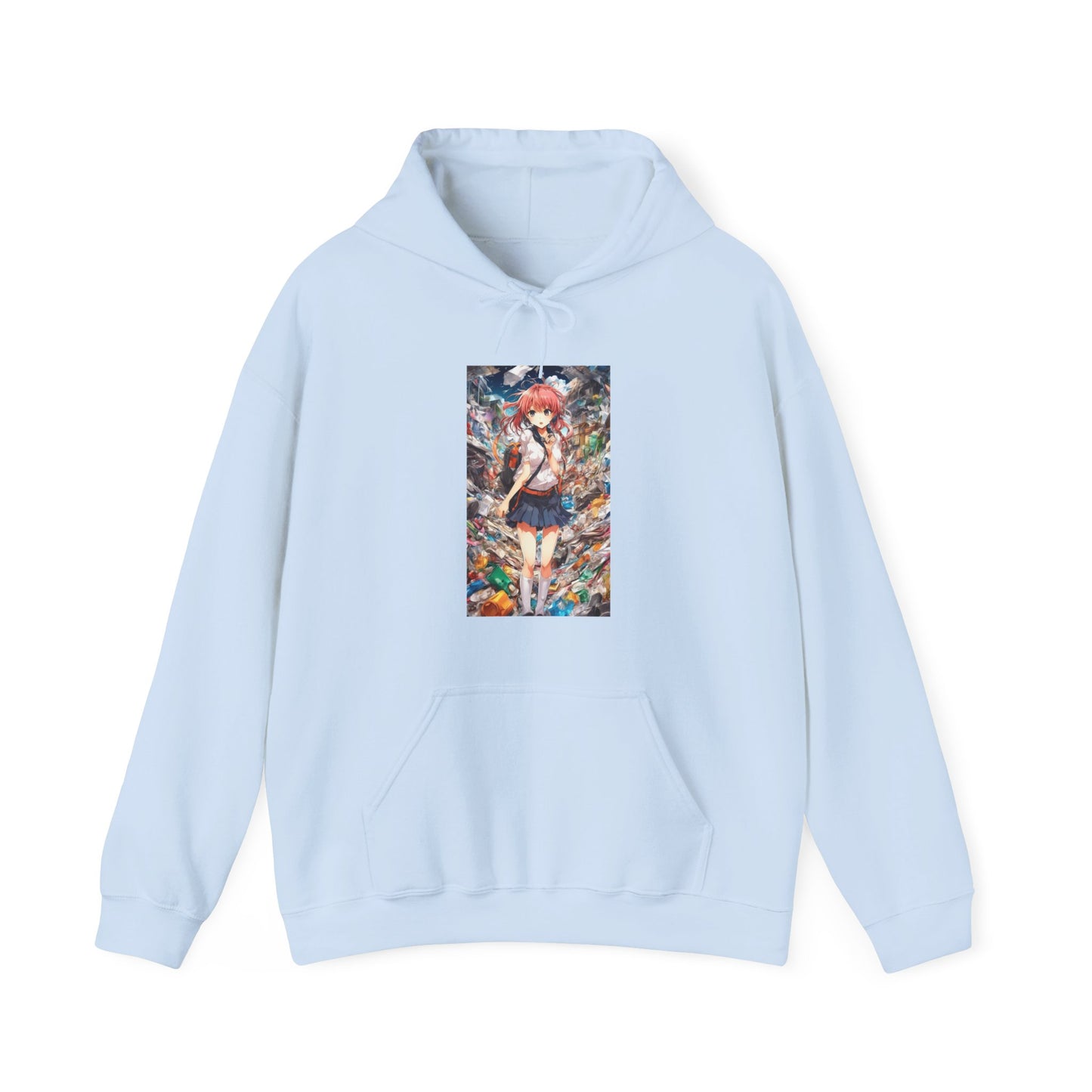 Recycling Day Anime Schoolgirl Eco Street Art Hoodie