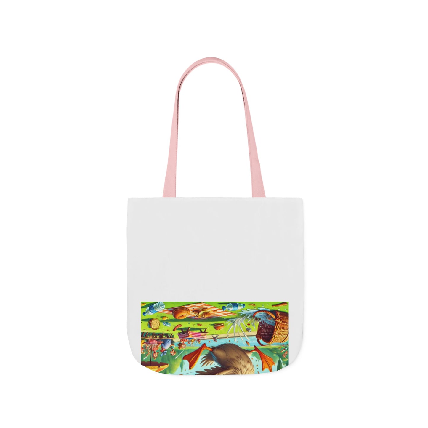 Chaotic Picnic Duck Funny Summer Canvas Tote Bag