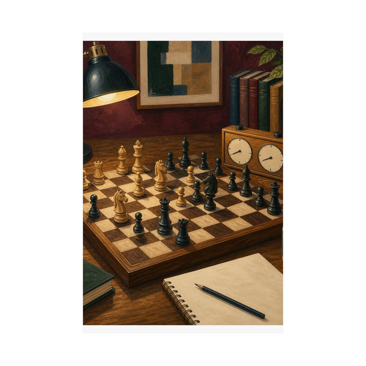 Cozy Chess Strategy Game Hobby Poster