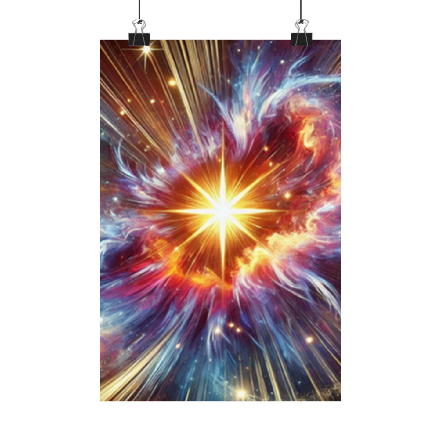 Cosmic Starburst Energy Abstract Space Poster Wall Art Decor