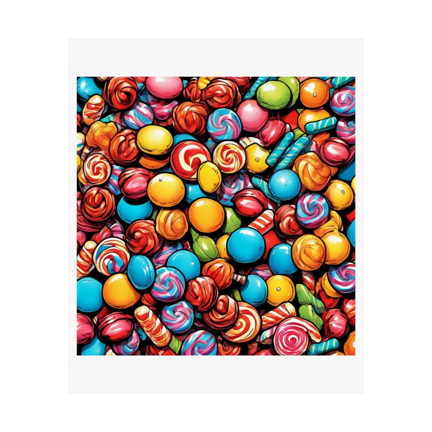 Colorful Candy Pattern Sweets Gift Art Poster