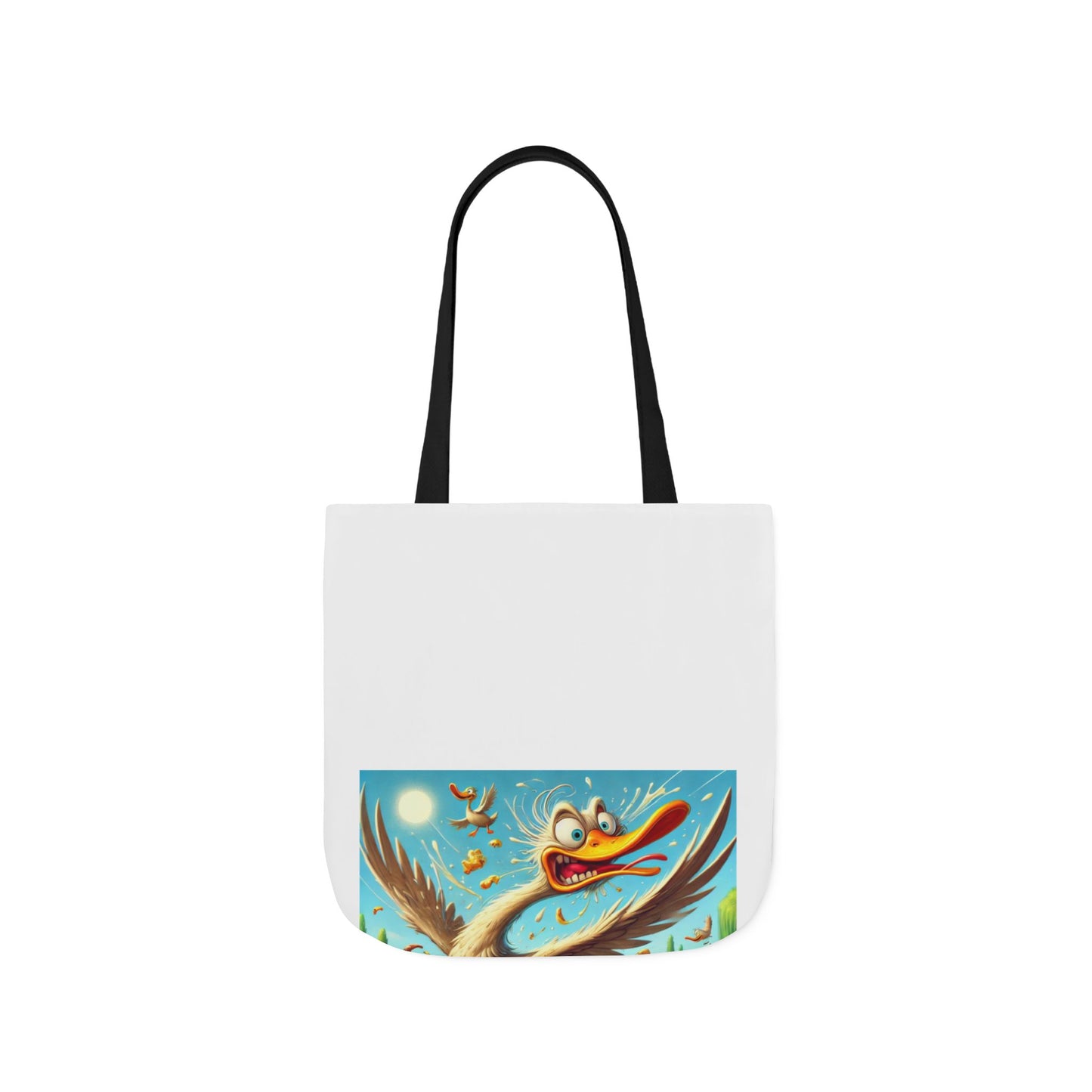 Chaotic Picnic Duck Funny Summer Canvas Tote Bag