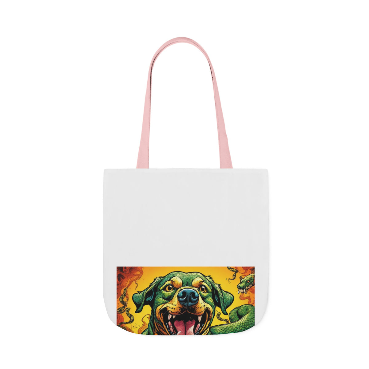Surreal Serpent Hound Dark Fantasy Canvas Tote Bag
