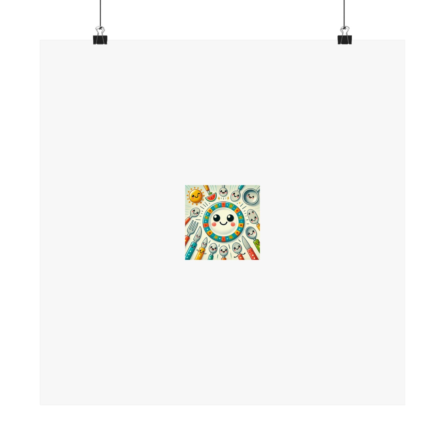 Happy Little Kitchen Club Kawaii Food Poster Kitchen Wall Art Decor