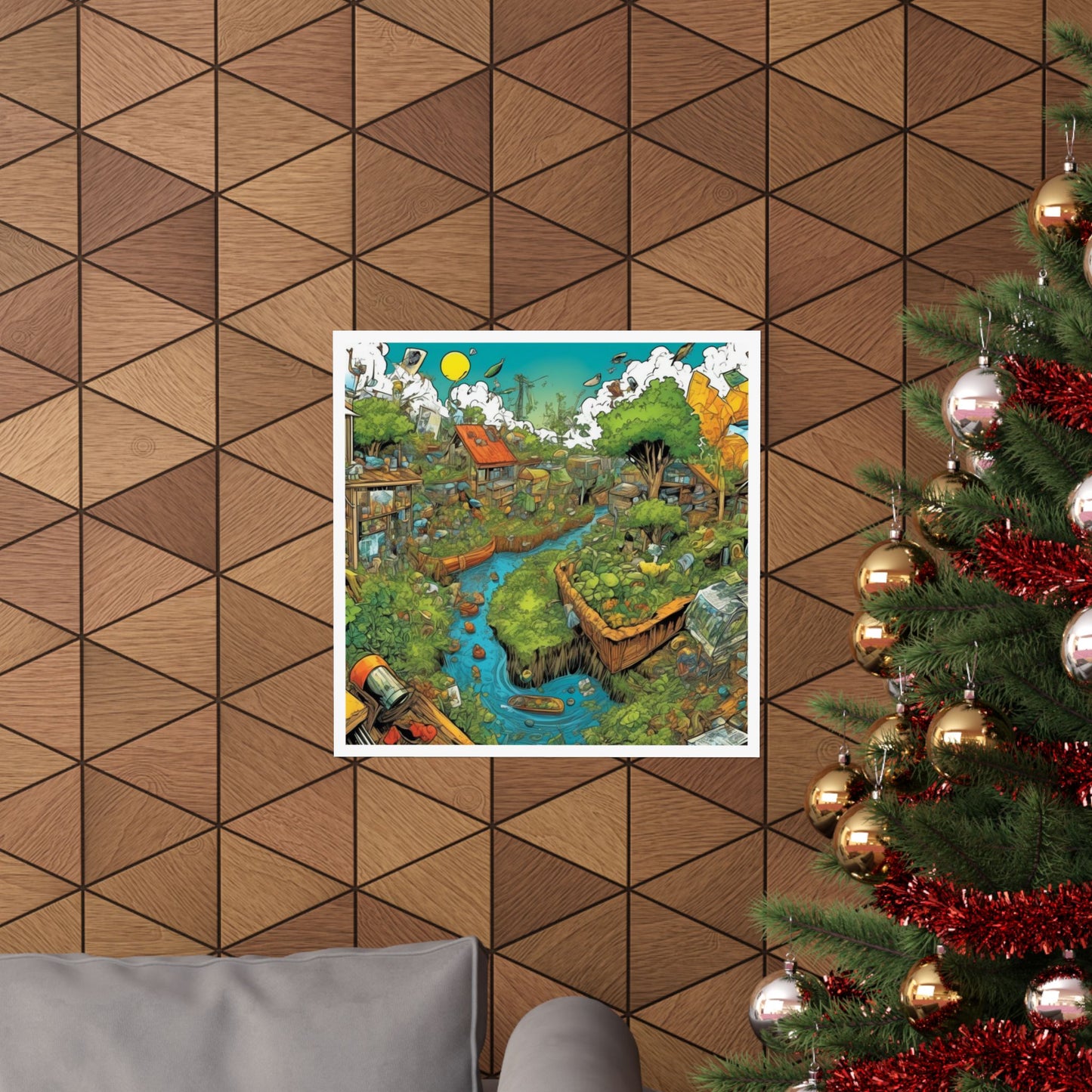 Whimsical Garden Stream Nature Gift Art Poster
