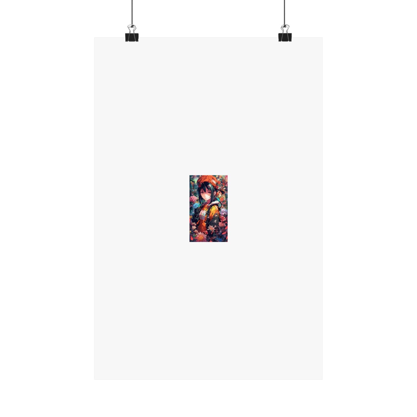 Anime Floral Forest Heroine Portrait Flower Poster Art