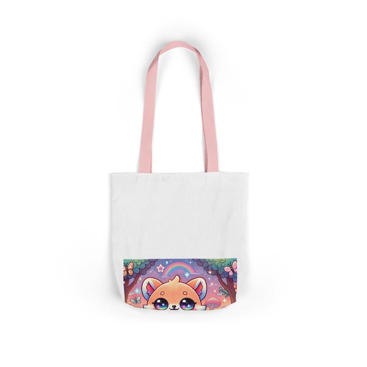 Pastel Woodland Fox Mushroom Kawaii Canvas Tote Bag