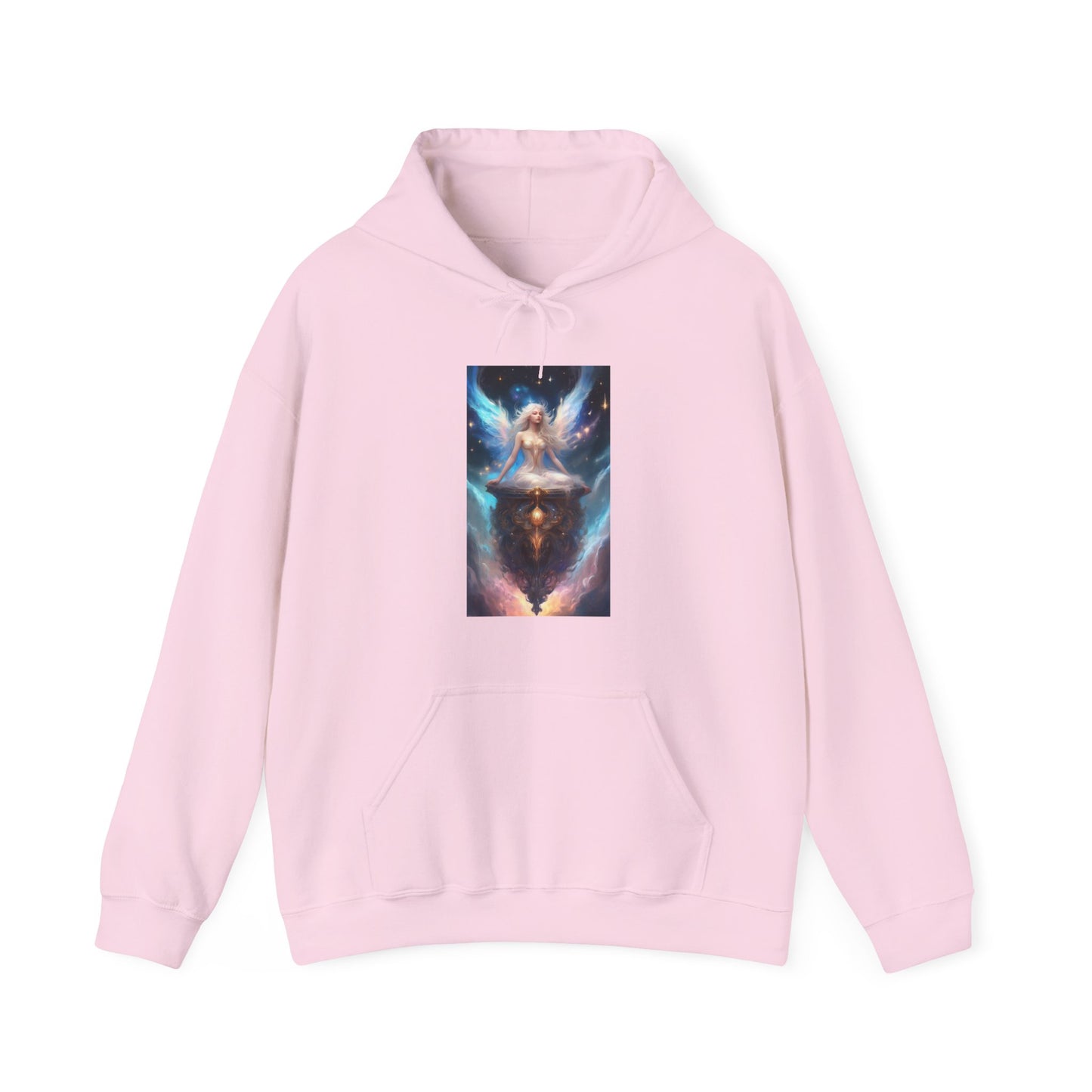 Celestial Winged Meditation Fantasy Portrait Hoodie