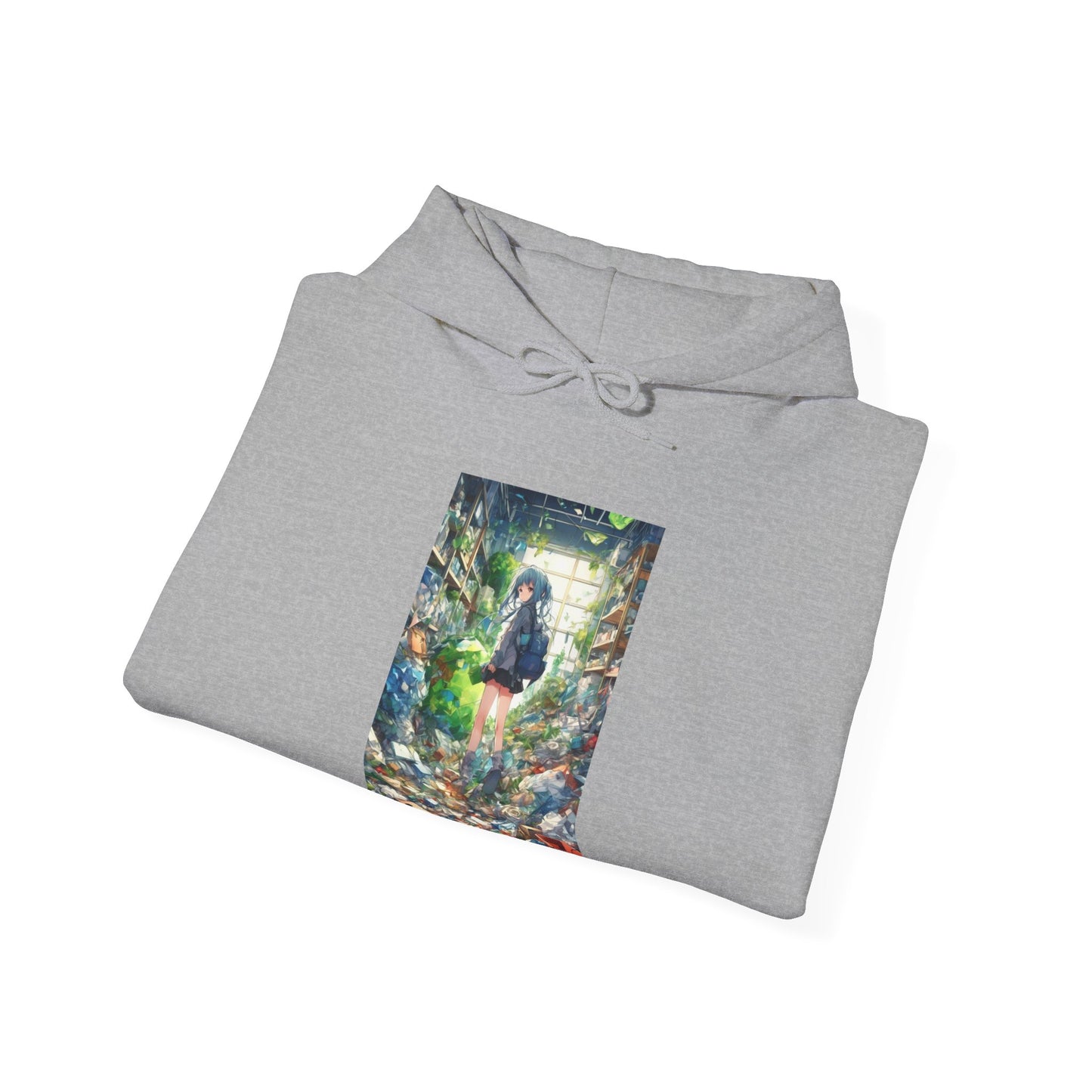 Green Recycling Alley Anime Girl Eco Graphic Hoodie