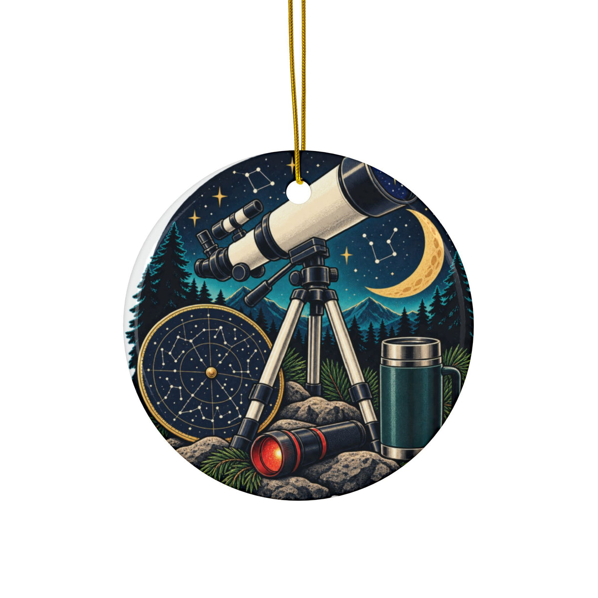 Backyard Stargazing Workshop Round Ornament
