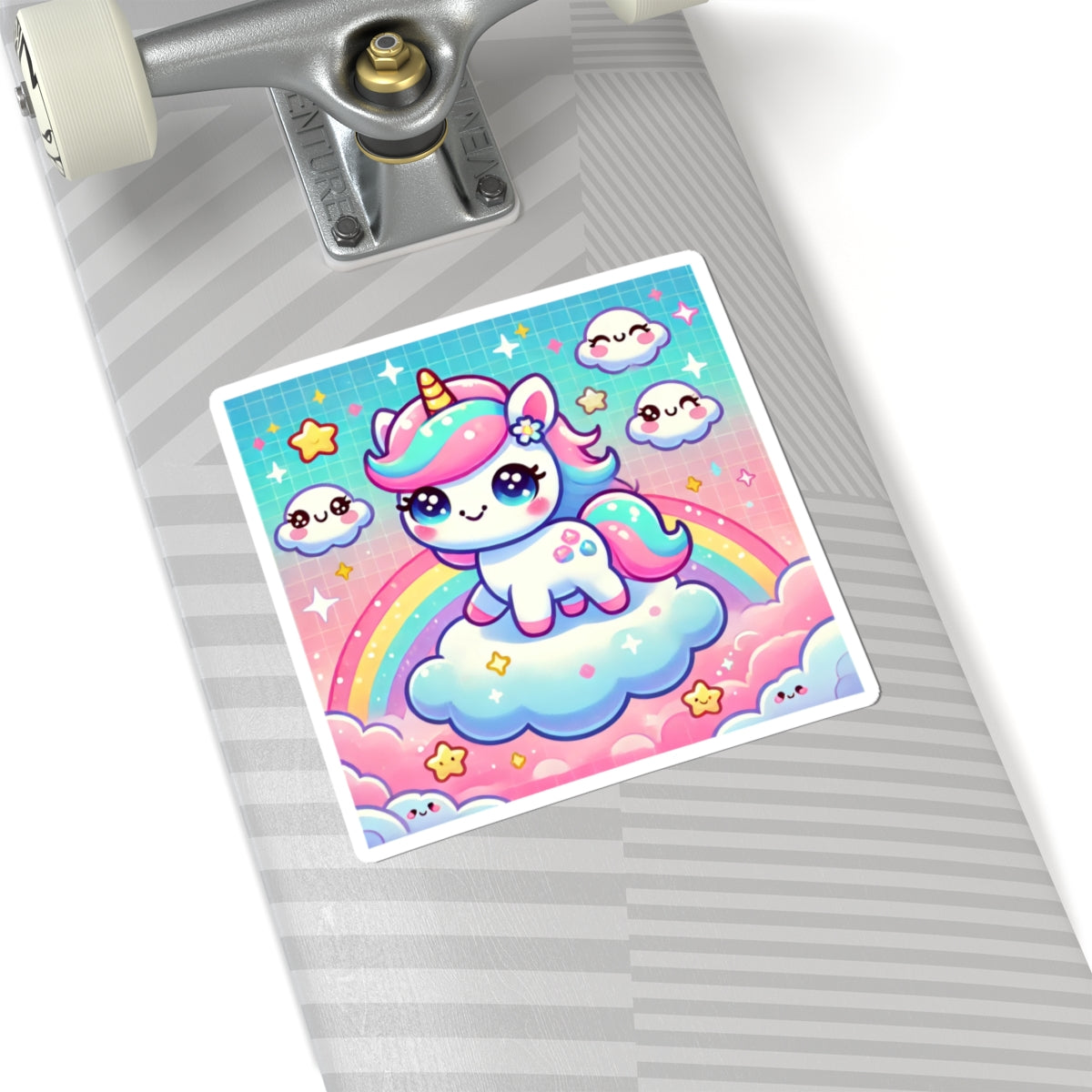 Pastel Rainbow Unicorn Cloud Kawaii Sticker