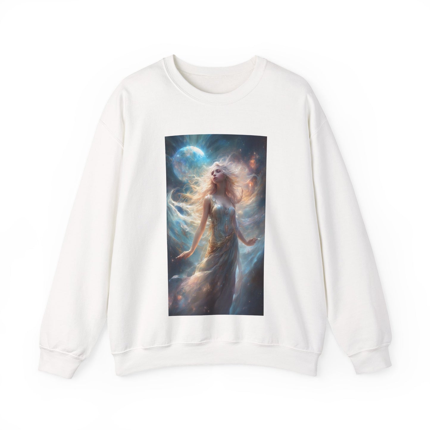 Moonlit Celestial Maiden Fantasy Portrait Sweatshirt