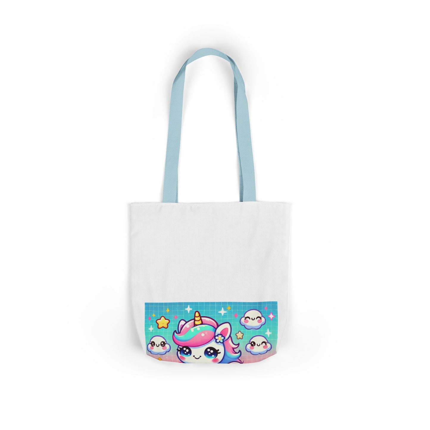 Pastel Rainbow Unicorn Cloud Kawaii Canvas Tote Bag