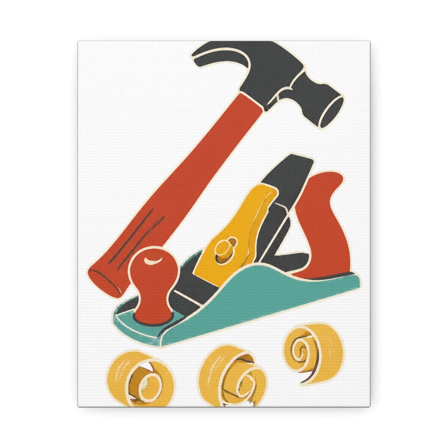 Carpenter Hammer Hand Plane Woodworking Canvas Art