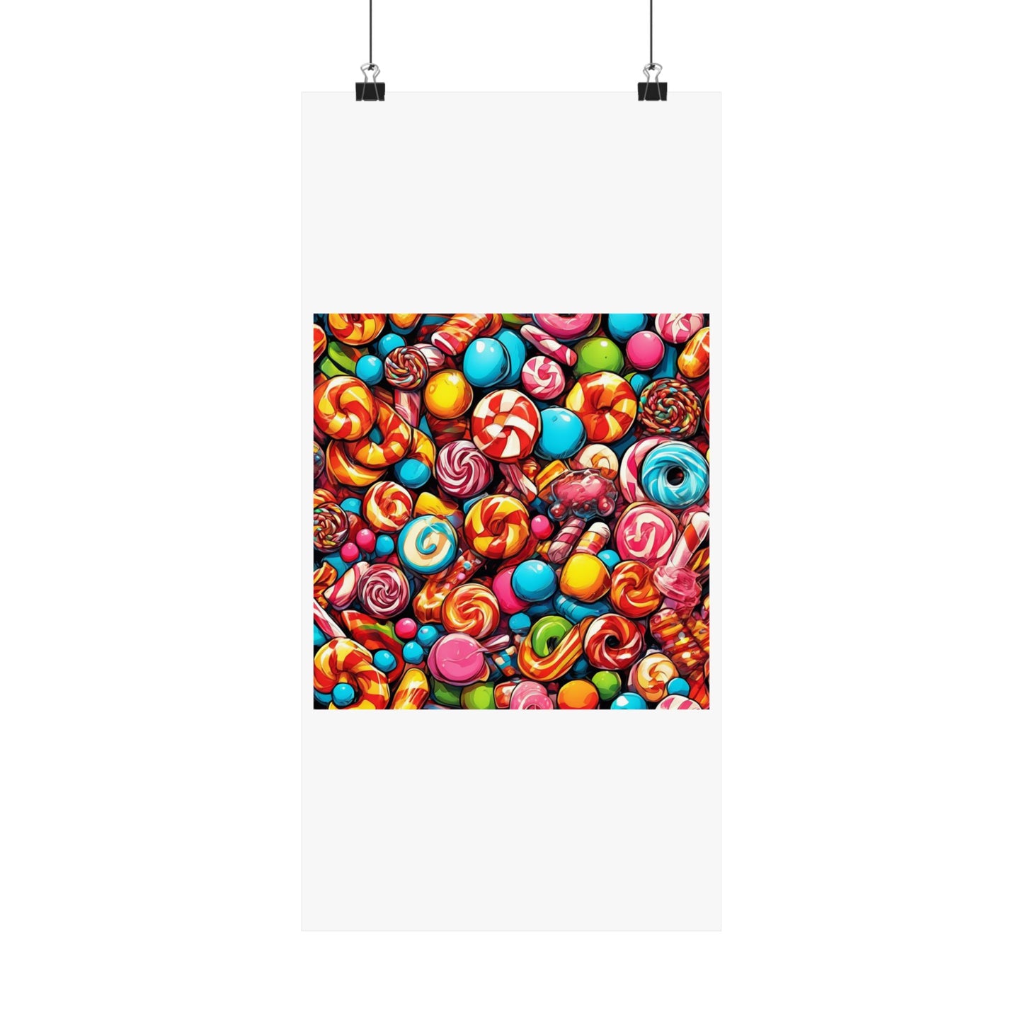 Colorful Candy and Lollipop Pattern Poster