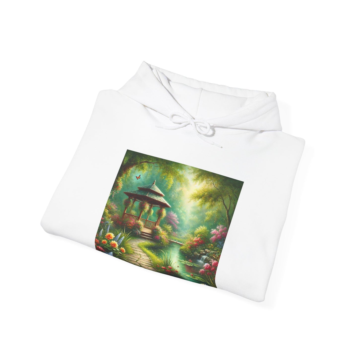 Spring Garden Gazebo Floral Landscape Hoodie