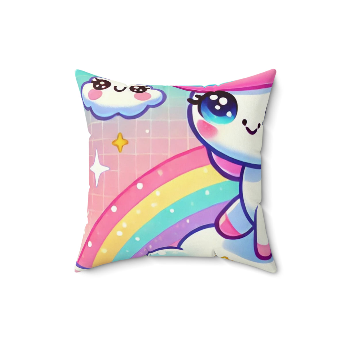 Pastel Rainbow Unicorn Cloud Kawaii Decorative Pillow