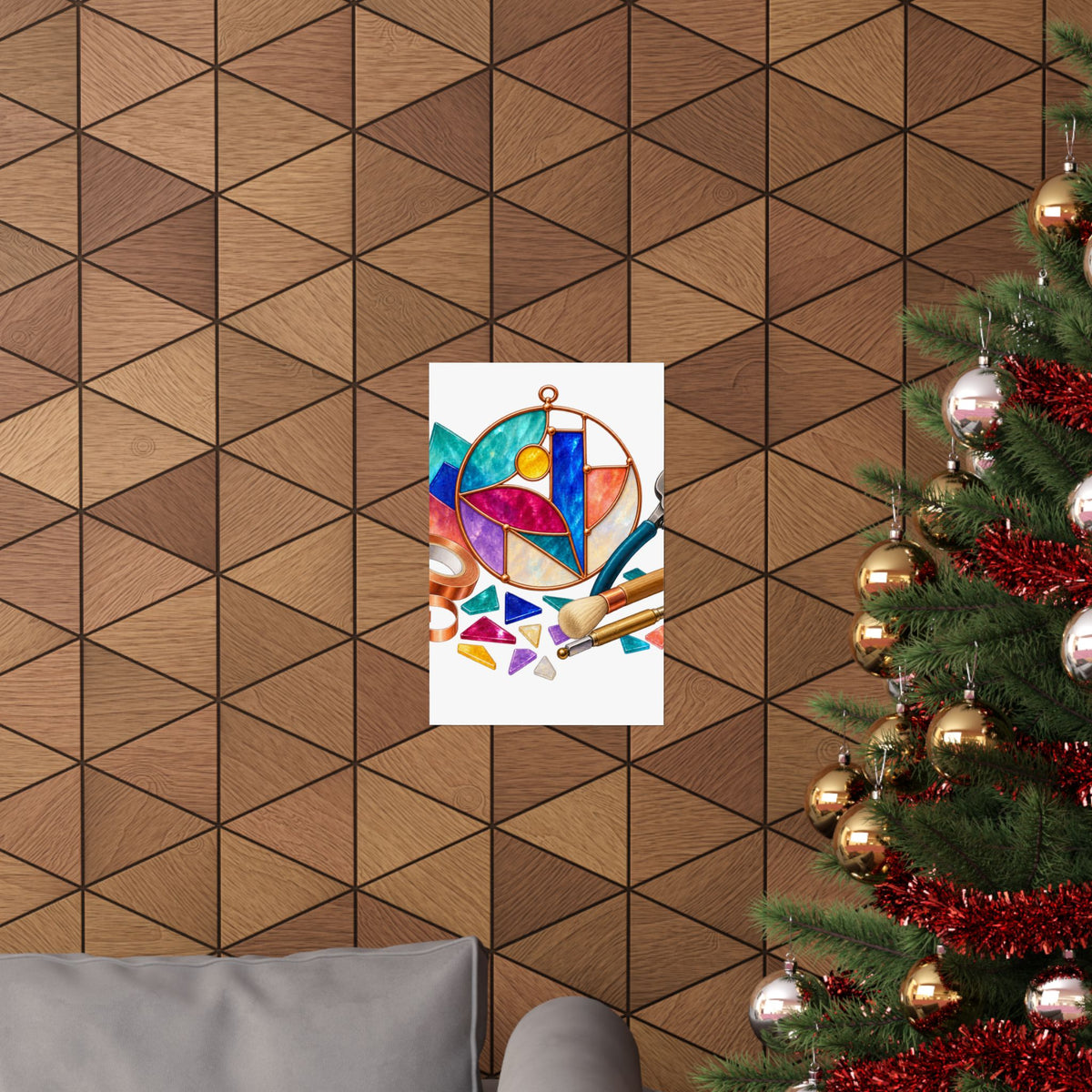 Abstract Stained Glass Suncatcher Workshop Poster